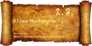 Klima Hortenzia névjegykártya